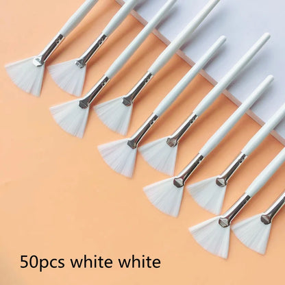 Fan Shape Foundation Makeup Brushes – 10/20/50pcs Multifunctional for Face Mask & Beauty Tools