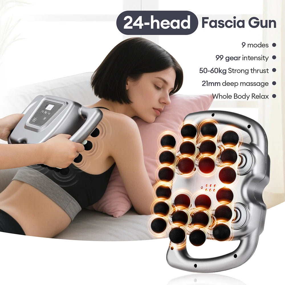 42-Head Fascia Gun High-Frequency Vibration Body Massager for Neck, Back & Waist Relief