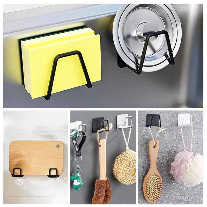 Self-Adhesive Sponge Holder for Kitchen Sink with Drying Rack