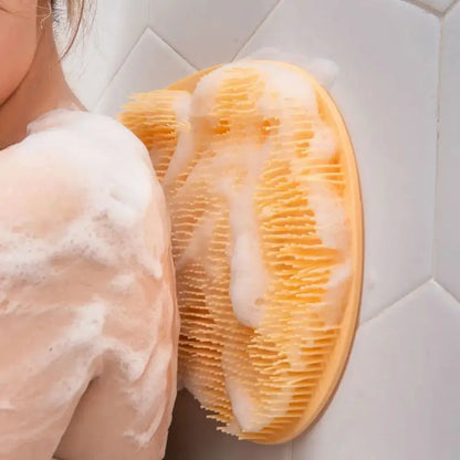 Exfoliating Shower Massage Scraper & Non-slip Bath Mat with Silicone Foot Wash Brush