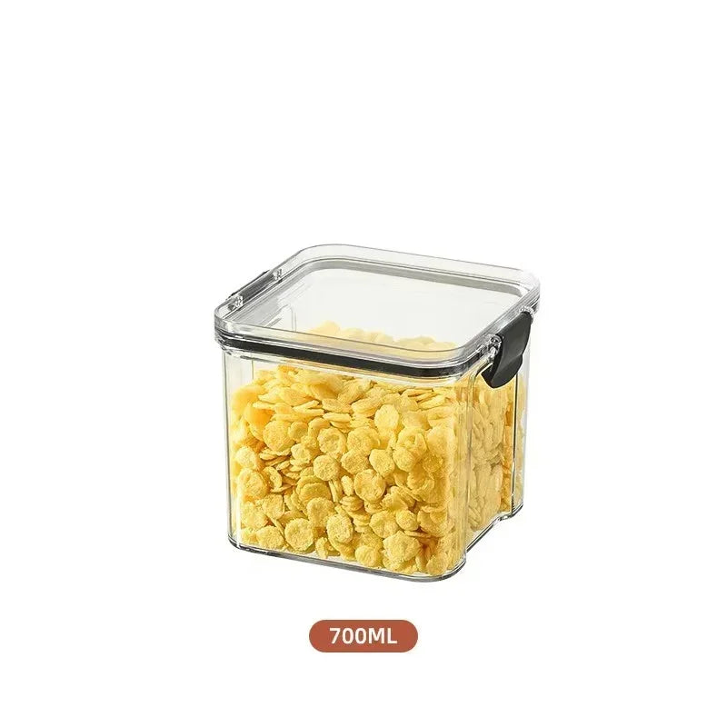 Stackable Plastic Food Storage Containers Set 460-1800ml for Grains, Tea & Snacks