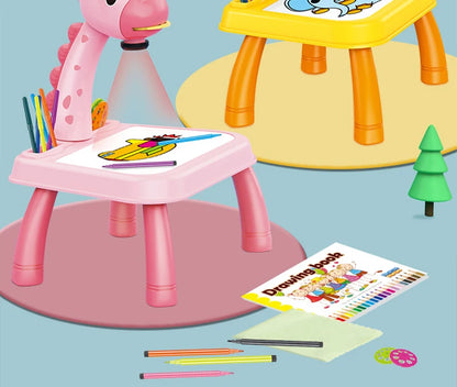 Children's LED Projector Drawing Table Toy, Educational Painting Set & Learning Board
