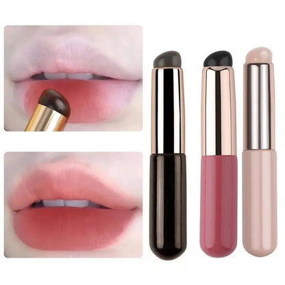 Silicone Lip Brush with Cover - Soft Round Head Concealer & Lipstick Makeup Brush