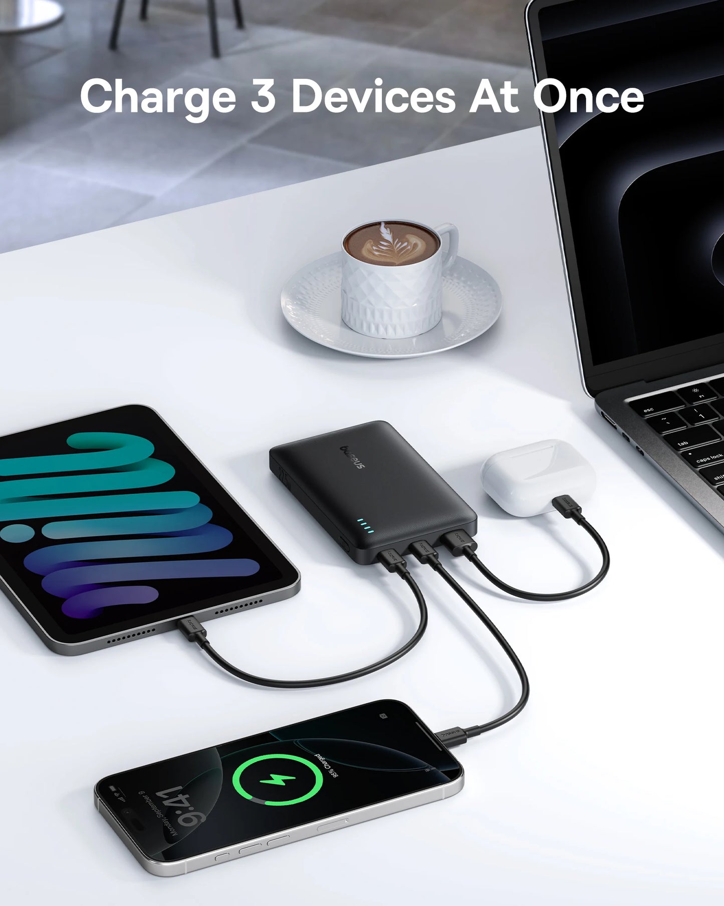 Baseus 22.5W Power Bank 10000mAh, QC PD Fast Charging Portable Charger for iPhone 16/15, Samsung, Xiaomi