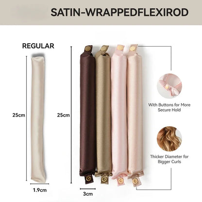Heatless Satin Curling Rod Headband No-Heat Silk Curls Lazy Hair Rollers Soft Sleep-in Styling Tool