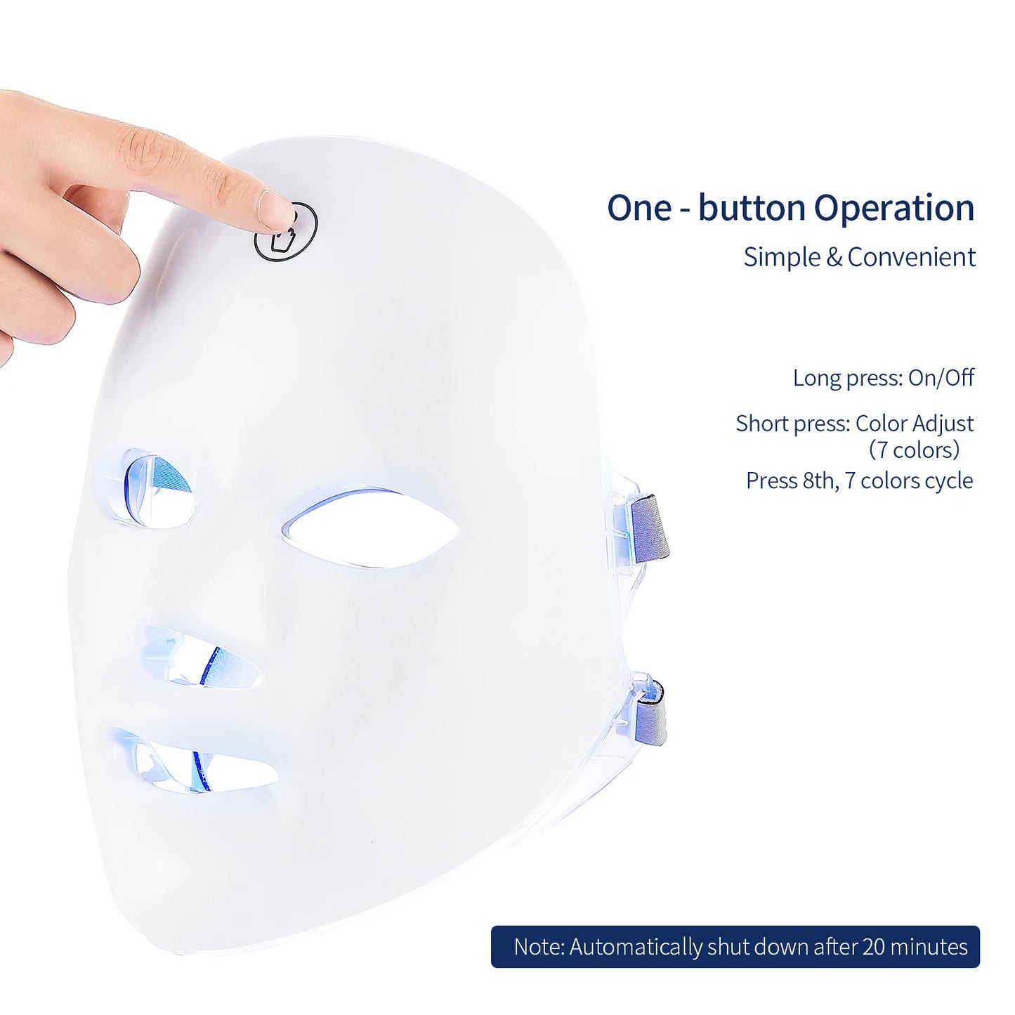 7-Color LED Photon Facial Mask - Skin Rejuvenation & Tightening for Face & Neck
