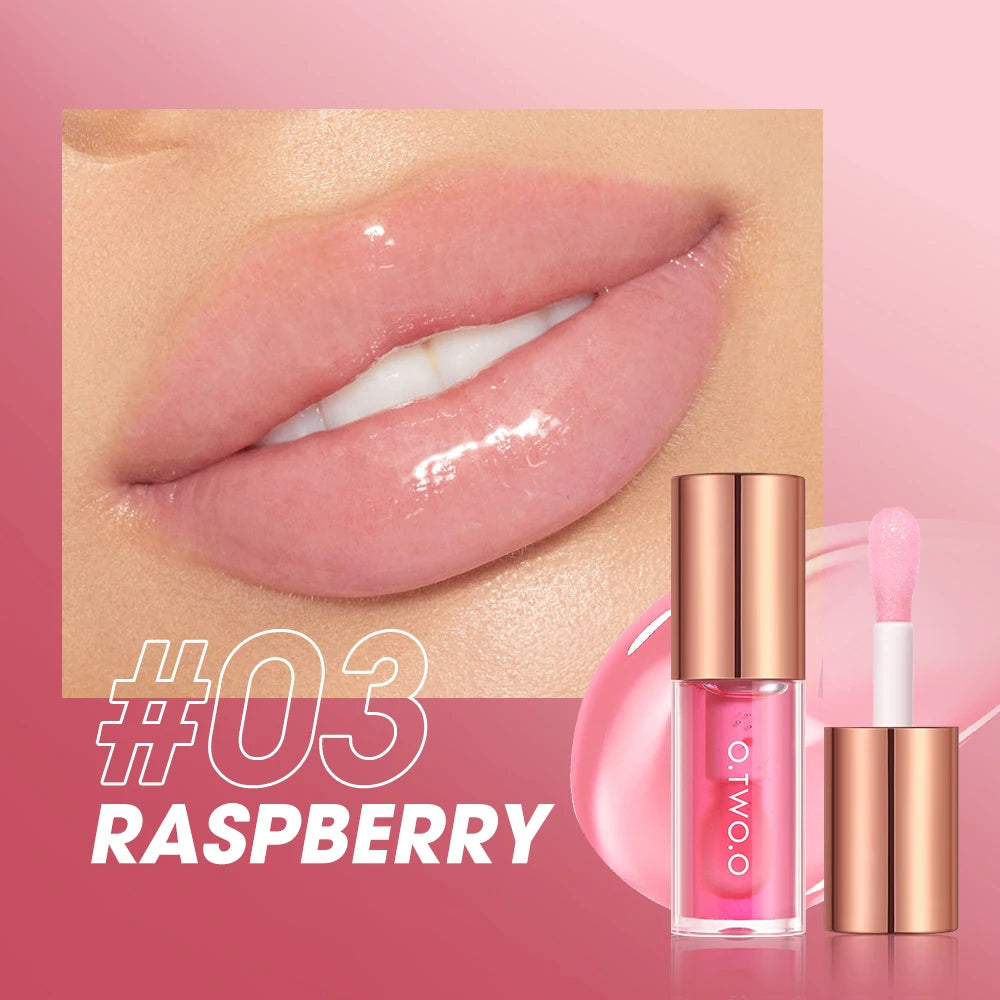 O.TWO.O Lip Oil Gloss – Moisturizing Lip Plumper, Non-Sticky Glossy Glitter Tint & Balm