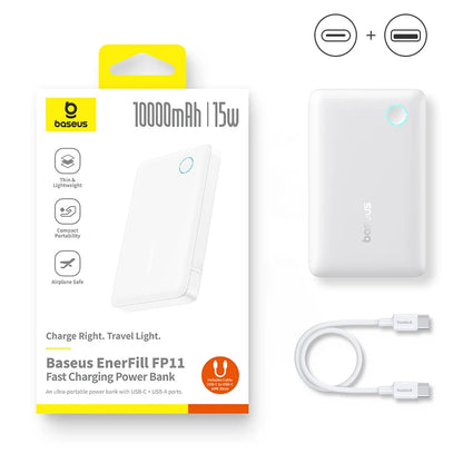Baseus 22.5W Power Bank 10000mAh, QC PD Fast Charging Portable Charger for iPhone 16/15, Samsung, Xiaomi