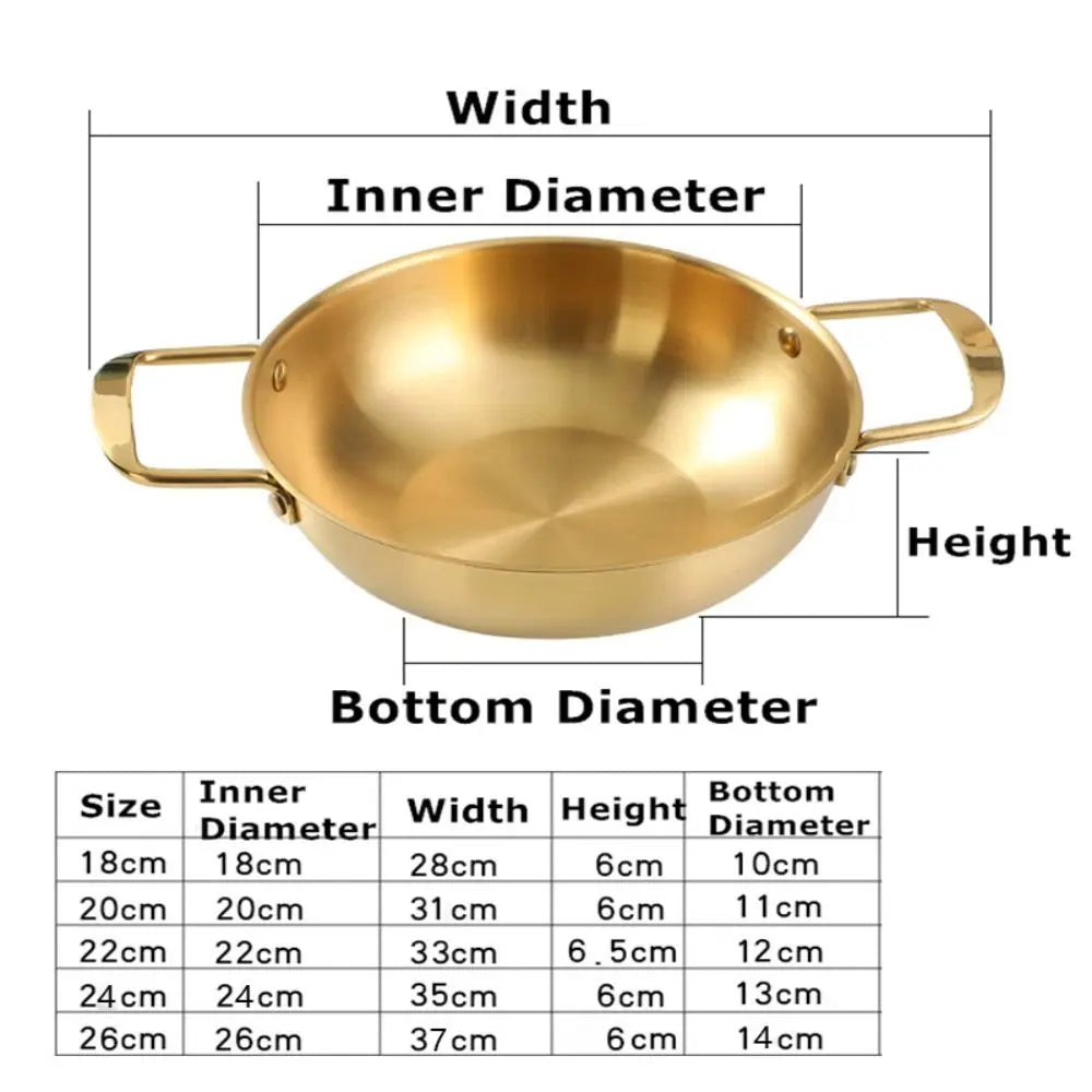Stainless Steel Seafood Rice Pot with Handle Paella Pan Cookware