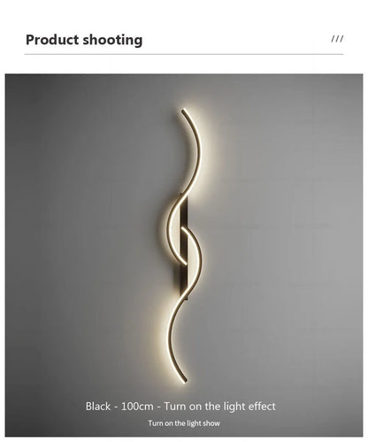 Modern LED Wall Lamp - Minimalist Bedside & Living Room Strip Sconce Indoor Lighting Fixture