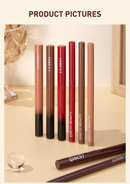 QIBEST 2PC Matte Velvet Lipstick & Lipliner Set - Long Lasting Red Lip Contour Pencil