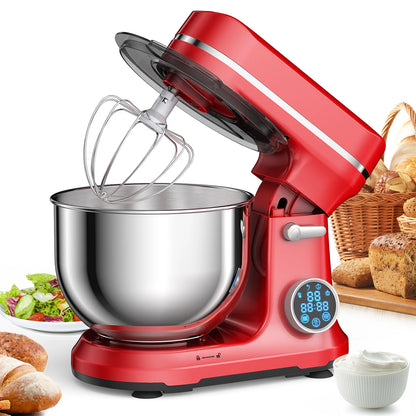 BioloMix 1200W Kitchen Stand Mixer with 11 Speeds, Dough Hook & Whisk, OLED Screen