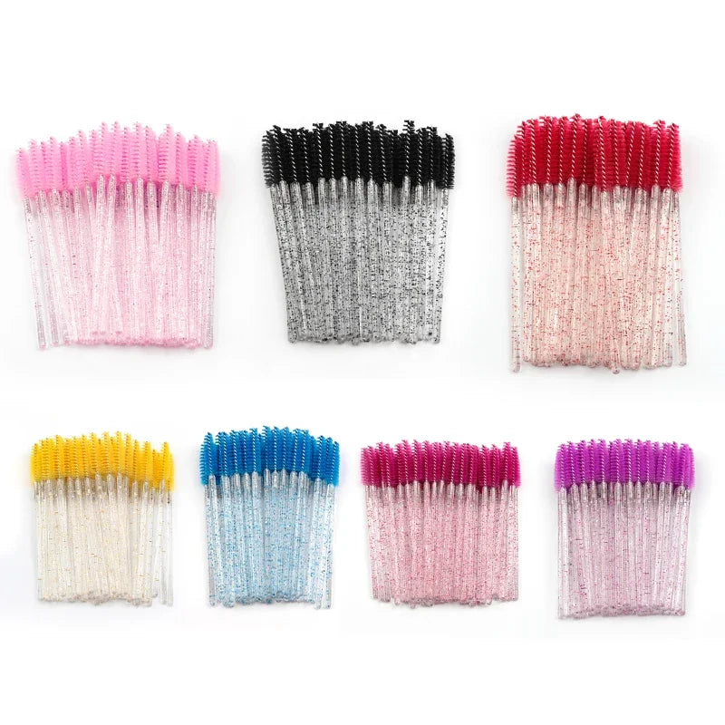 CNK Disposable Eyelash Brushes – 5/50 Pcs Mascara Wands Applicator Spoolers for Makeup