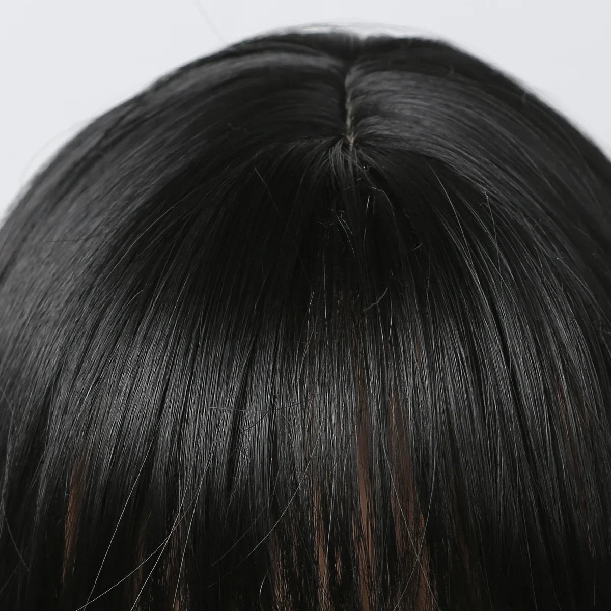 Long Silky Straight Black Synthetic Wig with Bangs for Cosplay & Party