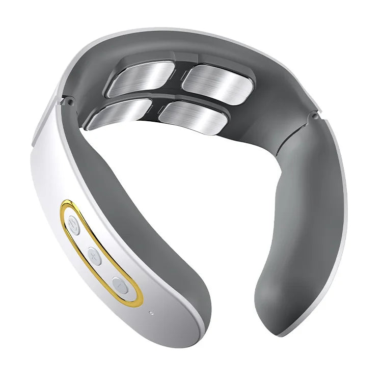 Electric Neck & Shoulder Pulse Massager 4-Head TENS Magnetic Heating for Pain Relief