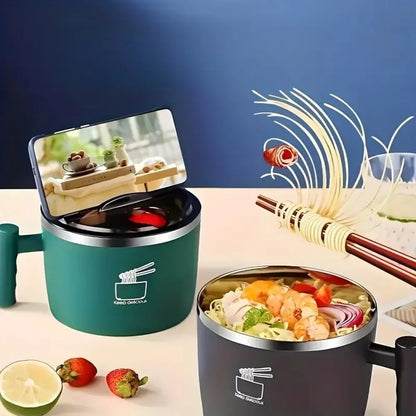 Ramen Bowl & Lunch Container 1000ml - Thai Soup Bowls with Phone Stand, Cereal Bowls for Home, Kitchen & Camping