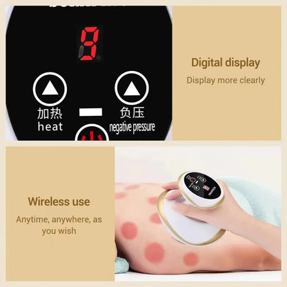 Home Electric Guasha Scraping Massage Cupping Body Massager with Suction & Heating Fat Burner