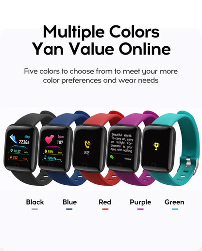 Smartwatch for Men & Women, Fitness Tracker, Message Notifications, Wristwatch with Heart Rate Monitor, Birthday Gift for Android/iOS