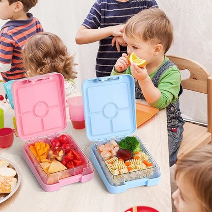 AOHEA Mermaid Bento Lunch Box for Kids, 4-Compartment Toddler Containers for School or Daycare