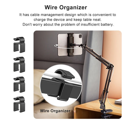 Tablet Stand Holder for Bed - Adjustable Rotatable Long Arm Mount for 4-12.9" iPad Pro, Samsung Tab, Xiaomi Pad