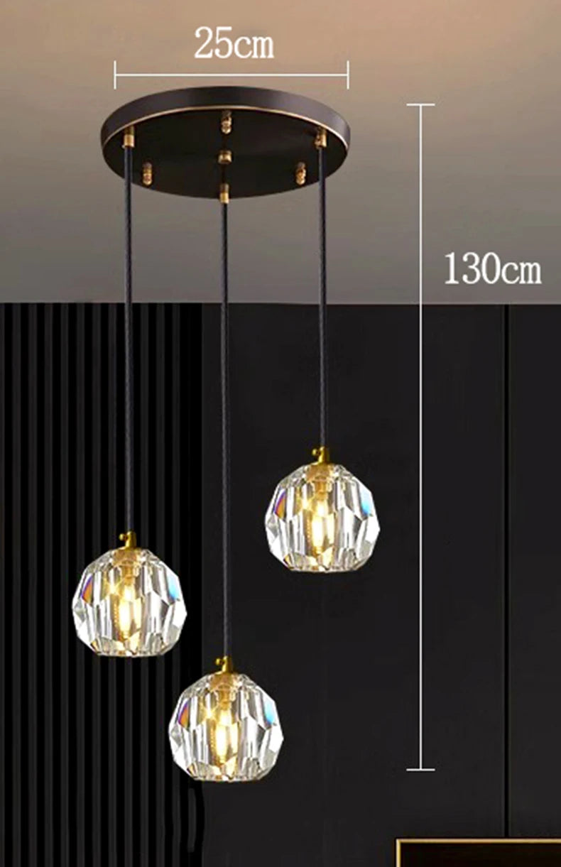 Modern Glass Pendant Lights, LED Ceiling Lamp & Hanging Chandelier for Dining Room