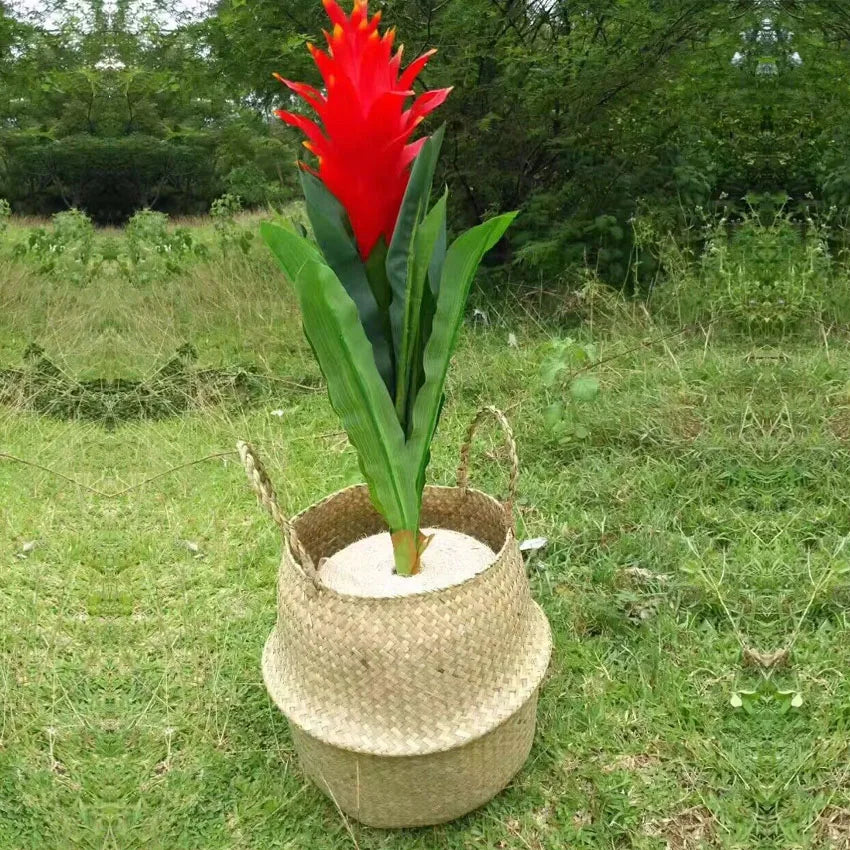 Storage Baskets - Straw Wicker Rattan Hanging Flowerpot, Seagrass Folding Laundry & Garden Plant Basket, Home Decor