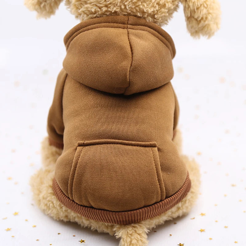 Fashion Dog Hoodie – Warm Autumn & Winter Small Pet Clothes, Thickened Two-Legged Sweater