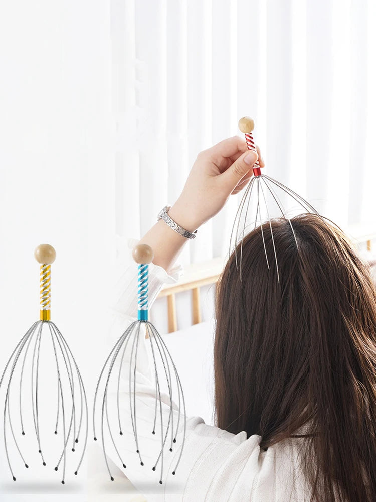 1PC Head Massager Octopus Scalp Tool - Health & Wellness Therapy for Relaxation and Relief