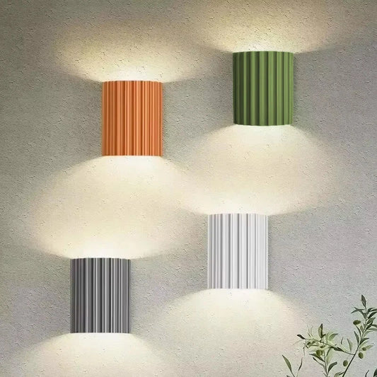 Macaron LED Wall Lamp - Resin Luxury Sconce for Living Room, Bedside & Hallway Decor