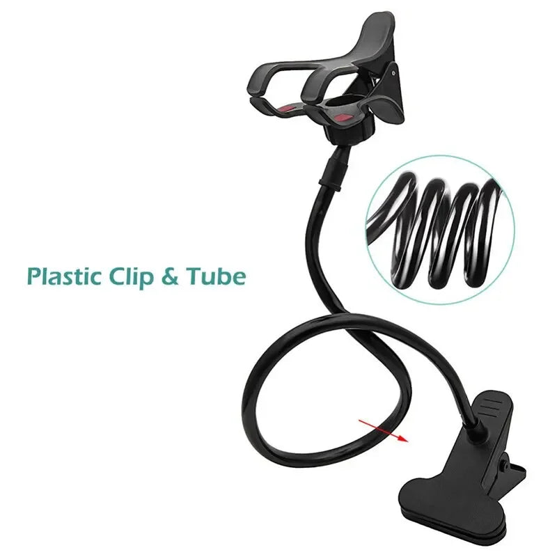 360° Clip Mobile Phone Holder Stand - Portable Flexible Lazy Mount for Bed, Desktop, and Smartphones (70cm)