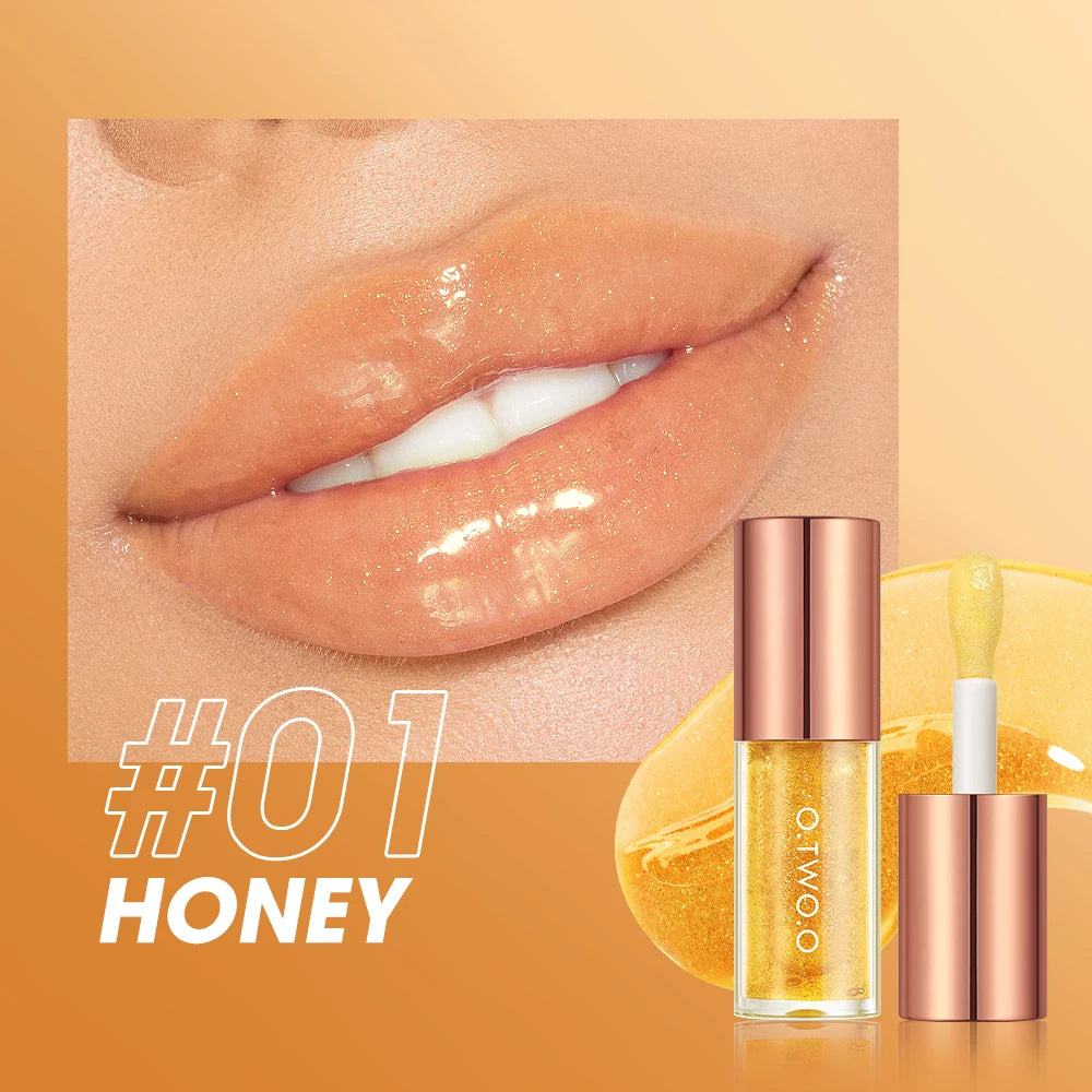 O.TWO.O Lip Oil Gloss – Moisturizing Lip Plumper, Non-Sticky Glossy Glitter Tint & Balm