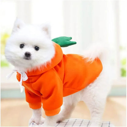 Cute Carrot Shape Dog Hoodie – Warm Fleece Sweater Coat for Puppies & Small Dogs
