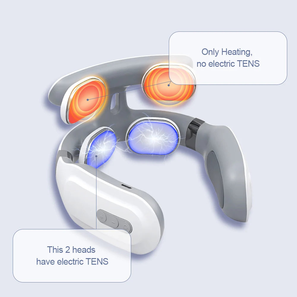 TENS Pulse Wireless Back & Neck Massager - Smart Heating Pain Relief for Shoulders & Muscles