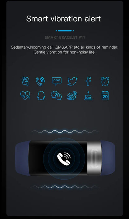 P11 Plus Smart Bracelet, EKG Smartwatch, Waterproof Activity Tracker, Heart Rate Monitor, Fitness Band for Men