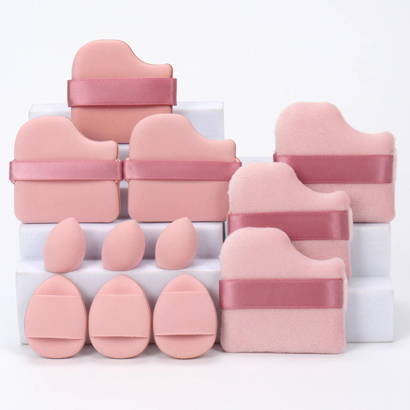 12-Piece All-Purpose Makeup Sponge Set – Powder Puffs, Beauty Eggs & Mini Cushions
