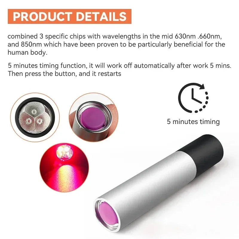 Portable Red Light Therapy LED Lamp for Pain Relief and Skin Care
