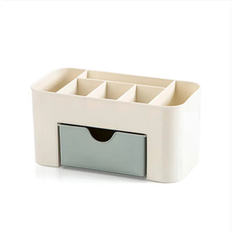 Makeup Organizer Storage Box with Drawer – Acrylic Plastic Case for Lipstick, Brushes & Cotton Swabs