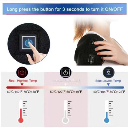 Heating Shoulder Support Belt - 3-Level Temperature Adjustment for Cold & Warm Relaxation, Dual-Sided Use