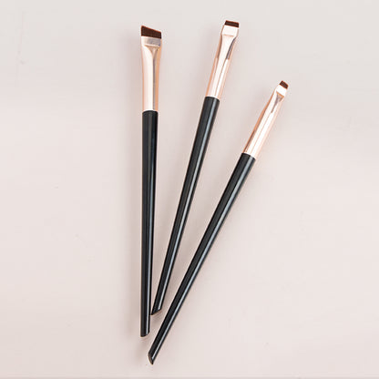 Karsyngirl 3PCS Blade Eyeliner & Eyebrow Brush Set - Portable Fine Tip Makeup Tools