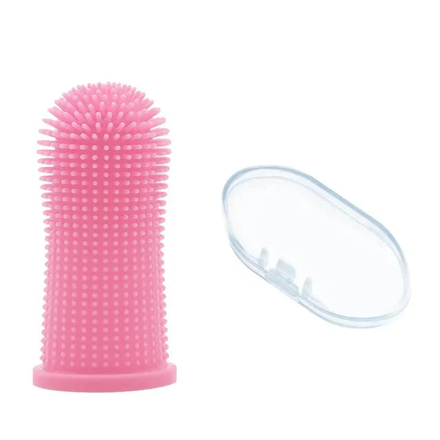 Super Soft Dog Finger Toothbrush Nontoxic Silicone Teeth Cleaning & Breath Care for Cats & Dogs