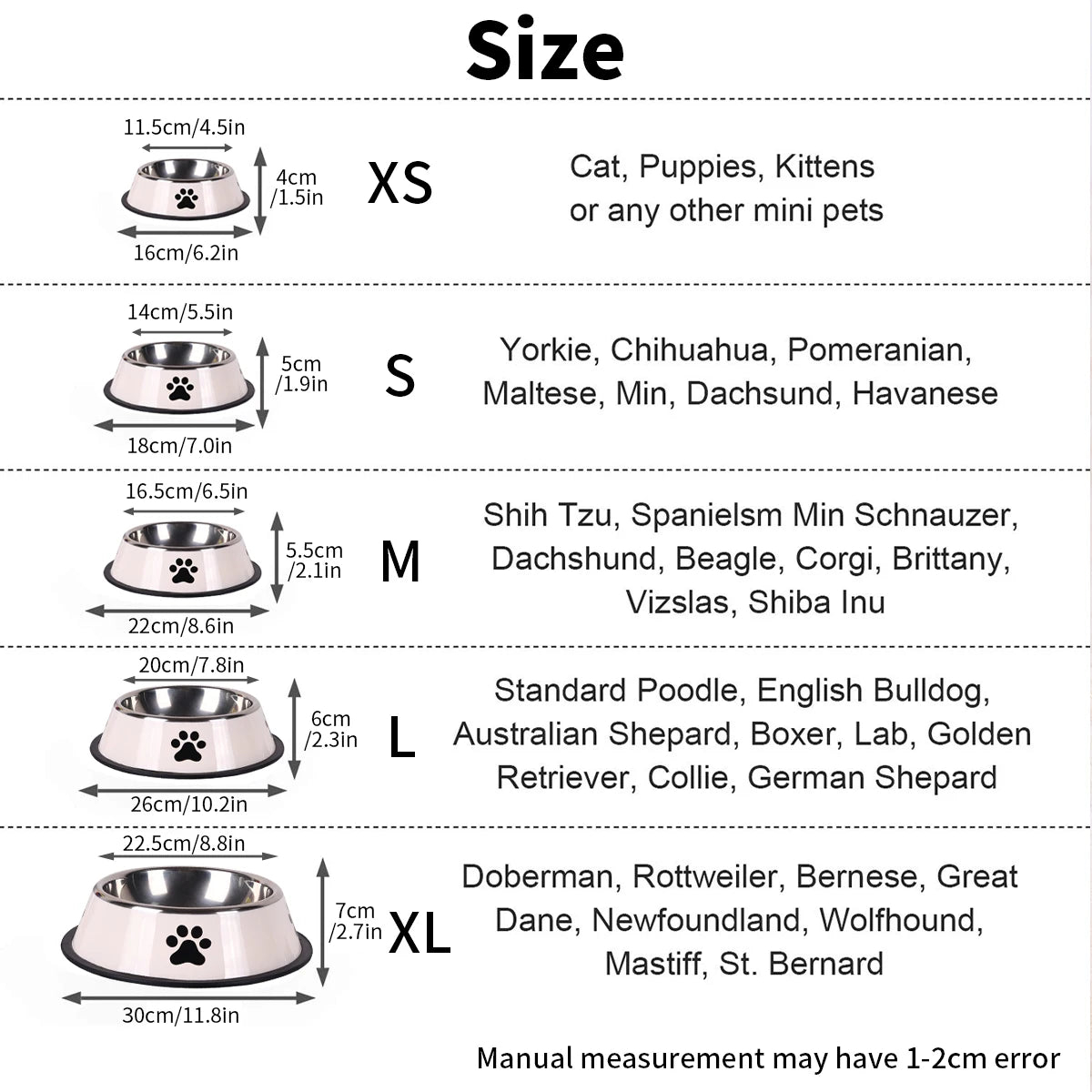 Stainless Steel Anti-Fall Pet Bowl – Cat & Dog Food Bowl, Multi-Specification
