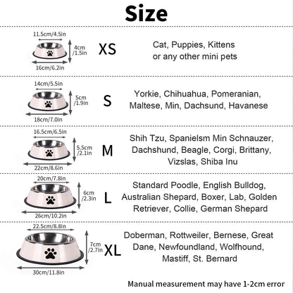 Stainless Steel Anti-Fall Pet Bowl – Cat & Dog Food Bowl, Multi-Specification