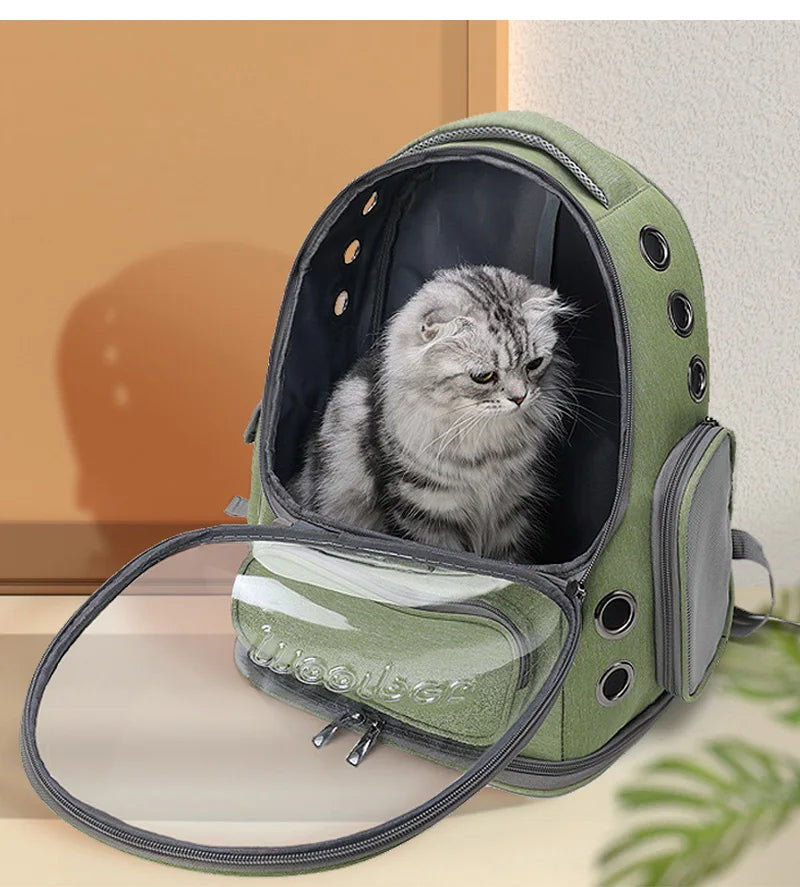 Transparent Pet Cat Carrier Backpack – Breathable Travel Bag for Cats & Small Dogs