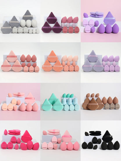 12-Piece All-Purpose Makeup Sponge Set – Powder Puffs, Beauty Eggs & Mini Cushions