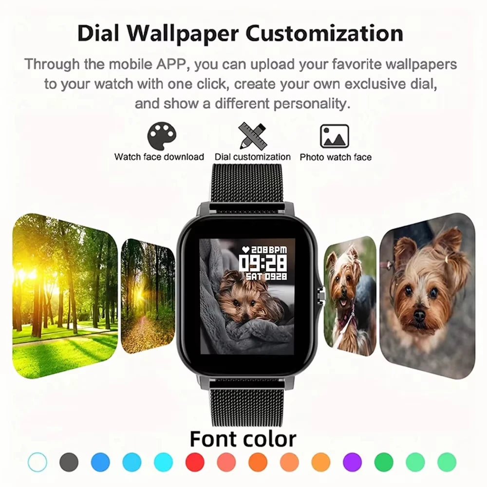 LAXASFIT 2025 Smart Watch, Bluetooth Talk, Full Touch Screen, Heart Rate Monitor, Sports Fitness Tracker for Men & Women