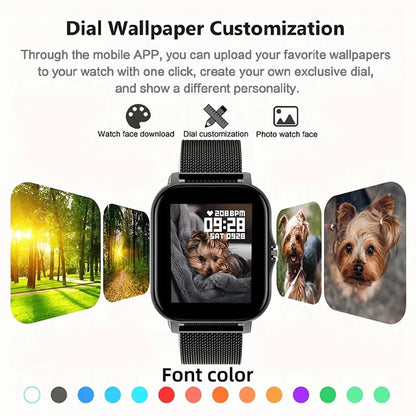 LAXASFIT 2025 Smart Watch, Bluetooth Talk, Full Touch Screen, Heart Rate Monitor, Sports Fitness Tracker for Men & Women