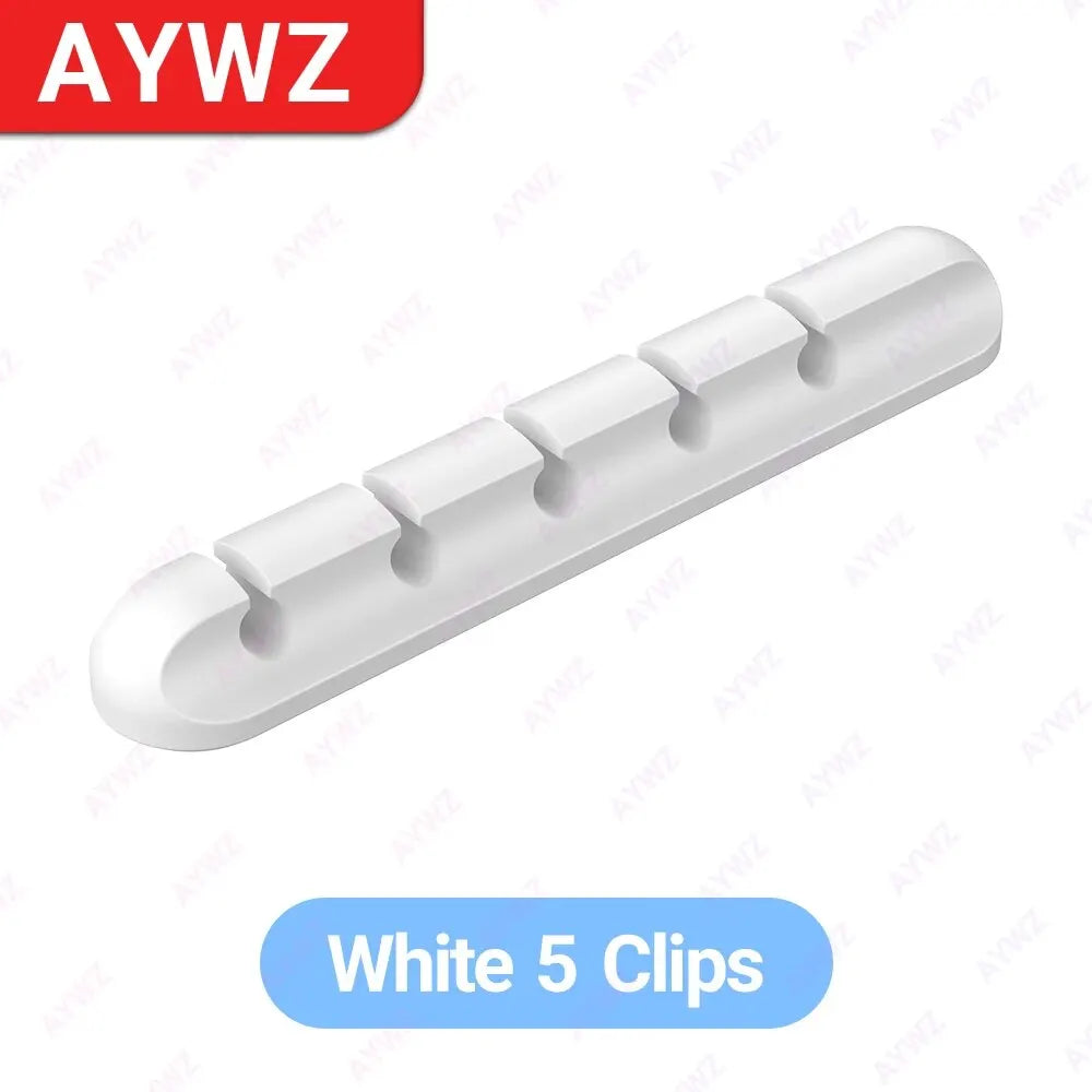 Adhesive Cable Holder Clips - Cord Management Organizer for Desktop, USB, Power, and Mouse Cables