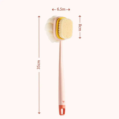 Loofah Back Scrubber Long Handle Body Brush with Soft Mesh Sponge for Exfoliating Massage