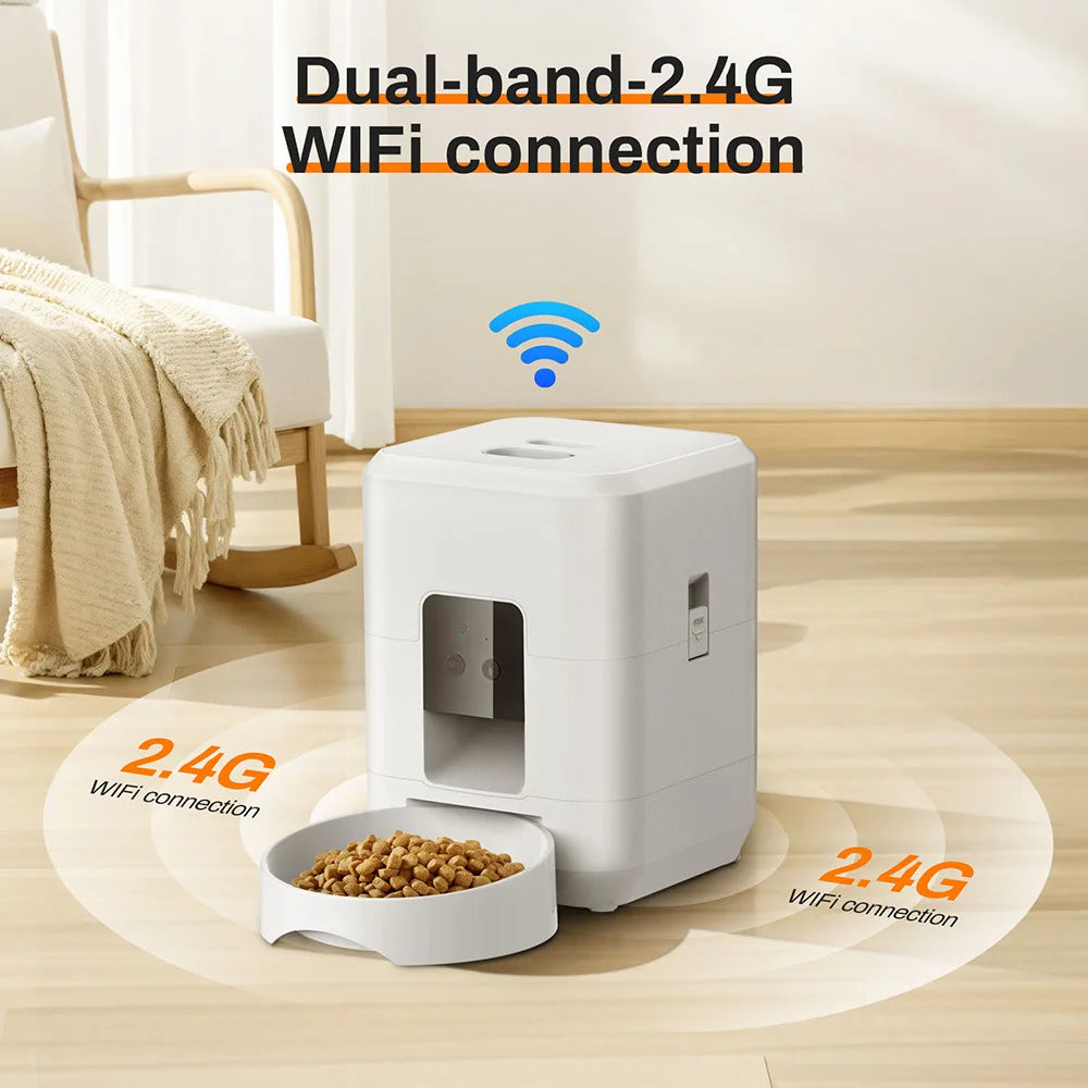 2L Smart Automatic Pet Feeder with Timer & WiFi App for Dogs & Cats