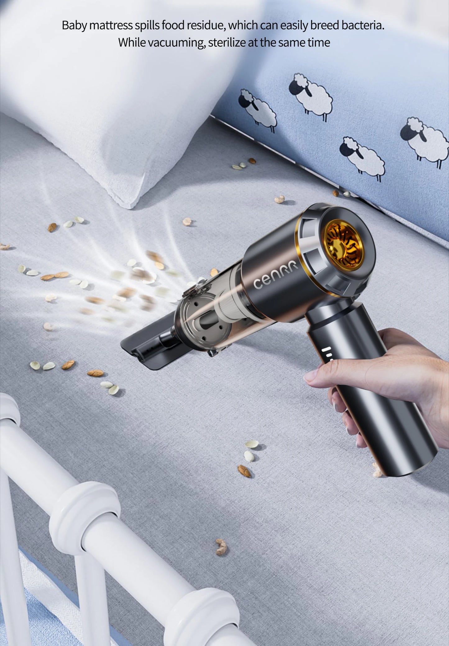 CENRR 998000PA Mini Cordless Car Vacuum Cleaner, Powerful Handheld Blower for Home & Car